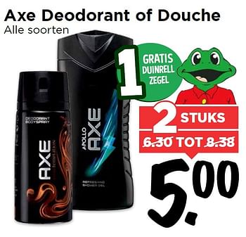 Aanbiedingen Axe deodorant of douche - Axe - Geldig van 25/04/2016 tot 01/05/2016 bij Vomar