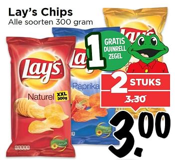 Aanbiedingen Lay`s chips - Lay's - Geldig van 25/04/2016 tot 01/05/2016 bij Vomar