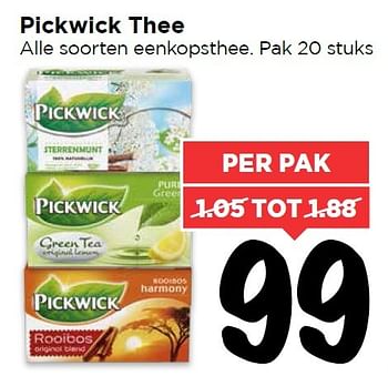 Aanbiedingen Pickwick thee - Pickwick - Geldig van 25/04/2016 tot 01/05/2016 bij Vomar