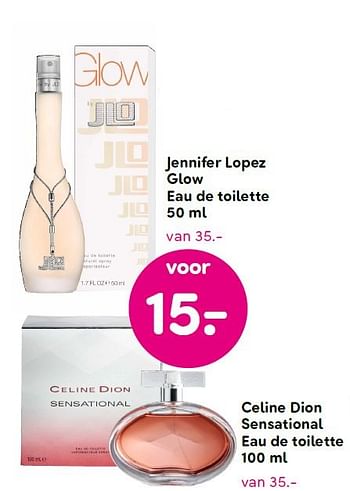 Aanbiedingen Jennifer lopez glow eau de toilette - Jennifer Lopez - Geldig van 18/04/2016 tot 01/05/2016 bij da