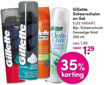 Aanbiedingen Scheerschuim gevoelige huid - Gillette - Geldig van 18/04/2016 tot 01/05/2016 bij da