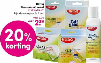 Aanbiedingen Heltiq wondassortiment gaaskompres - Heltiq - Geldig van 18/04/2016 tot 01/05/2016 bij da