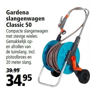 Aanbiedingen Gardena slangenwagen classic 50 - Gardena - Geldig van 18/04/2016 tot 01/05/2016 bij Welkoop