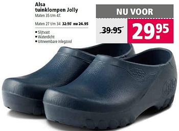 Aanbiedingen Alsa tuinklompen jolly - Alsa - Geldig van 18/04/2016 tot 01/05/2016 bij Welkoop