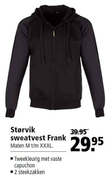 Aanbiedingen Størvik sweatvest frank - StÃ¸rvik - Geldig van 18/04/2016 tot 01/05/2016 bij Welkoop