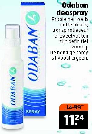 Aanbiedingen Odaban deospray - Odaban - Geldig van 19/04/2016 tot 01/05/2016 bij Trekpleister