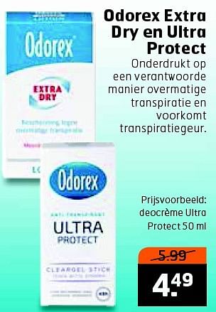 Aanbiedingen Odorex deocrème ultra protect - Odorex - Geldig van 19/04/2016 tot 01/05/2016 bij Trekpleister