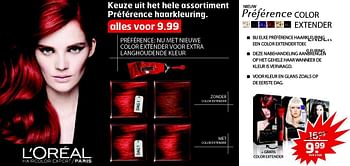 Aanbiedingen Keuze uit het hele assortiment préférence haarkleuring - L'Oreal Paris - Geldig van 19/04/2016 tot 01/05/2016 bij Trekpleister