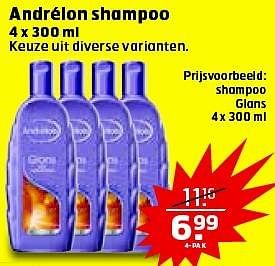 Aanbiedingen Andrélon shampoo glans - Andrelon - Geldig van 19/04/2016 tot 01/05/2016 bij Trekpleister