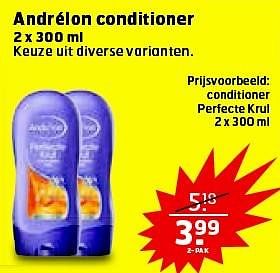 Aanbiedingen Andrélon conditioner perfecte krul - Andrelon - Geldig van 19/04/2016 tot 01/05/2016 bij Trekpleister