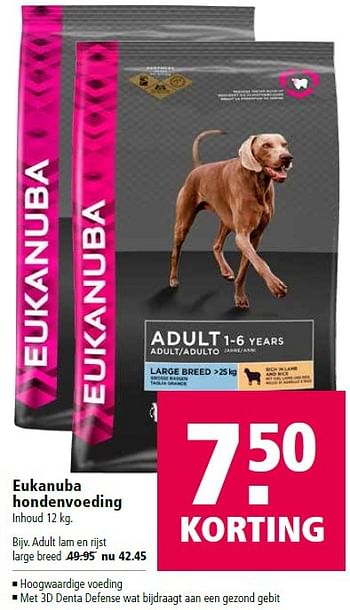 Aanbiedingen Eukanuba hondenvoeding - Eukanuba - Geldig van 18/04/2016 tot 01/05/2016 bij Welkoop