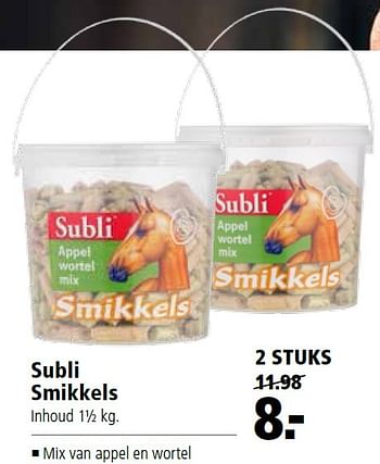 Aanbiedingen Subli smikkels - Subli - Geldig van 18/04/2016 tot 01/05/2016 bij Welkoop