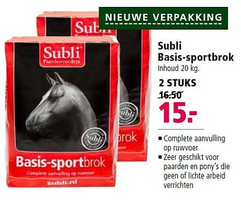Aanbiedingen Subli basis-sportbrok - Subli - Geldig van 18/04/2016 tot 01/05/2016 bij Welkoop