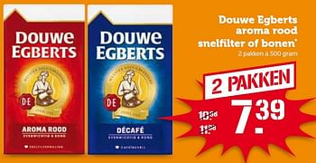 Aanbiedingen Douwe egberts aroma rood snelfilter of bonen - Douwe Egberts - Geldig van 25/04/2016 tot 01/05/2016 bij Coop