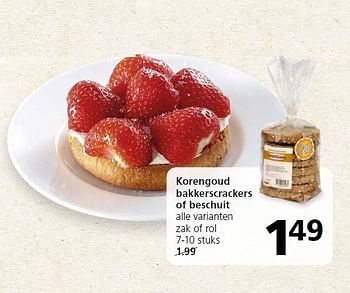 Aanbiedingen Korengoud bakkerscrackers of beschuit - Korengoud - Geldig van 25/04/2016 tot 01/05/2016 bij Jan Linders