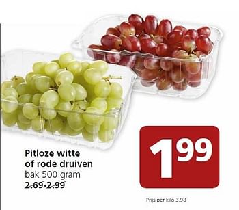 Aanbiedingen Pitloze witte of rode druiven - Huismerk - Jan Linders - Geldig van 25/04/2016 tot 01/05/2016 bij Jan Linders