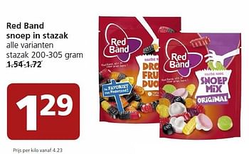 Aanbiedingen Red band snoep in stazak - Red band - Geldig van 25/04/2016 tot 01/05/2016 bij Jan Linders