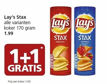 Aanbiedingen Lay`s stax - Lay's - Geldig van 25/04/2016 tot 01/05/2016 bij Jan Linders