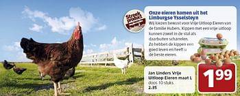 Aanbiedingen Jan linders vrije uitloop eieren maat l - Huismerk - Jan Linders - Geldig van 25/04/2016 tot 01/05/2016 bij Jan Linders