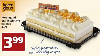 Aanbiedingen Korengoud oranjeschnitte - Korengoud - Geldig van 25/04/2016 tot 01/05/2016 bij Jan Linders