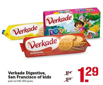 Aanbiedingen Verkade digestive, san francisco of kids - Verkade - Geldig van 25/04/2016 tot 01/05/2016 bij Coop