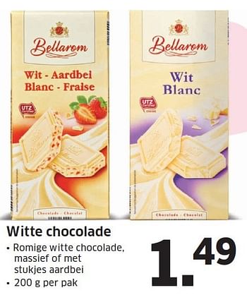Aanbiedingen Witte chocolade - Bellarom - Geldig van 25/04/2016 tot 01/05/2016 bij Lidl