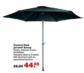 Aanbiedingen Central park parasol sunny - Central Park - Geldig van 25/04/2016 tot 01/05/2016 bij Praxis