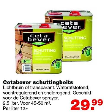 Aanbiedingen Cetabever schuttingbeits - Ceta Bever - Geldig van 25/04/2016 tot 01/05/2016 bij Praxis