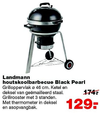 Aanbiedingen Landmann houtskoolbarbecue black pearl - Landmann - Geldig van 25/04/2016 tot 01/05/2016 bij Praxis