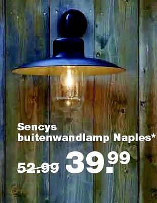 Aanbiedingen Sencys buitenwandlamp naples - Sencys - Geldig van 25/04/2016 tot 01/05/2016 bij Praxis