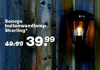 Aanbiedingen Sencys buitenwandlamp sherling - Sencys - Geldig van 25/04/2016 tot 01/05/2016 bij Praxis