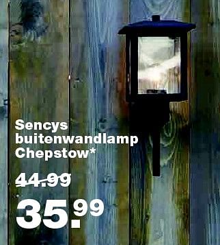Aanbiedingen Sencys buitenwandlamp chepstow - Sencys - Geldig van 25/04/2016 tot 01/05/2016 bij Praxis