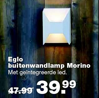 Aanbiedingen Eglo buitenwandlamp morino - Eglo - Geldig van 25/04/2016 tot 01/05/2016 bij Praxis
