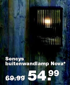 Aanbiedingen Sencys buitenwandlamp nova - Sencys - Geldig van 25/04/2016 tot 01/05/2016 bij Praxis