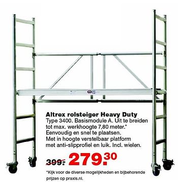 Aanbiedingen Altrex rolsteiger heavy duty - Altrex - Geldig van 25/04/2016 tot 01/05/2016 bij Praxis