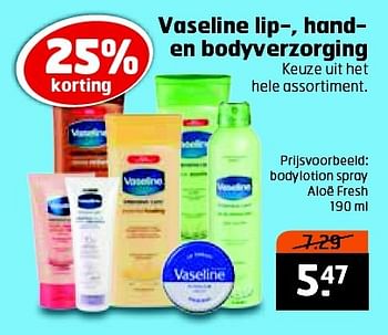 Aanbiedingen Vaseline lip, handen bodyverzorging - Vaseline  - Geldig van 26/04/2016 tot 01/05/2016 bij Trekpleister