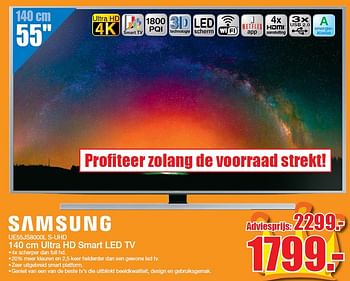 Aanbiedingen Samsung ultra hd smart led tv ue55js8000l s-uhd - Samsung - Geldig van 25/04/2016 tot 01/05/2016 bij Scheer & Foppen