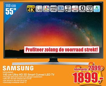 Aanbiedingen Samsung ultra hd 3d smart curved led tv ue55js8500 - Samsung - Geldig van 25/04/2016 tot 01/05/2016 bij Scheer & Foppen