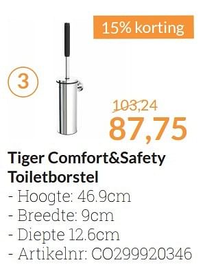 Aanbiedingen Tiger comfort+safety toiletborstel - Tiger - Geldig van 01/05/2016 tot 31/05/2016 bij Sanitairwinkel