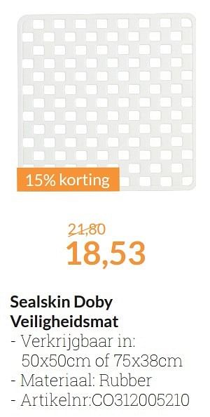 Aanbiedingen Sealskin doby veiligheidsmat - Sealskin - Geldig van 01/05/2016 tot 31/05/2016 bij Sanitairwinkel