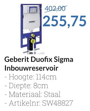 Aanbiedingen Geberit duofix sigma inbouwreservoir - Geberit - Geldig van 01/05/2016 tot 31/05/2016 bij Sanitairwinkel
