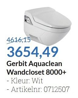Aanbiedingen Gerbit aquaclean wandcloset 8000+ - Geberit - Geldig van 01/05/2016 tot 31/05/2016 bij Sanitairwinkel