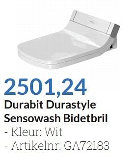 Aanbiedingen Durabit durastyle sensowash bidetbril - Duravit - Geldig van 01/05/2016 tot 31/05/2016 bij Sanitairwinkel