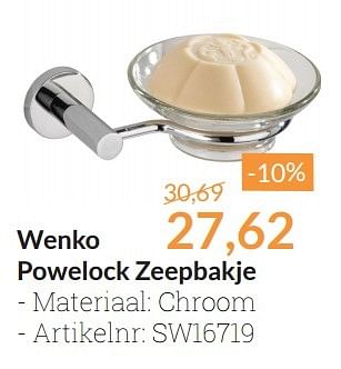 Aanbiedingen Wenko powelock zeepbakje - Wenko - Geldig van 01/05/2016 tot 31/05/2016 bij Sanitairwinkel