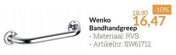 Aanbiedingen Wenko bandhandgreep - Wenko - Geldig van 01/05/2016 tot 31/05/2016 bij Sanitairwinkel