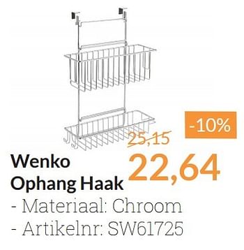 Aanbiedingen Wenko ophang haak - Wenko - Geldig van 01/05/2016 tot 31/05/2016 bij Sanitairwinkel