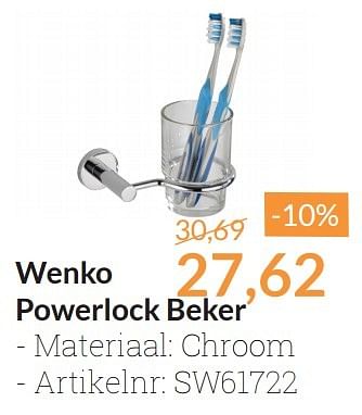Aanbiedingen Wenko 27,62 powerlock beker - Wenko - Geldig van 01/05/2016 tot 31/05/2016 bij Sanitairwinkel
