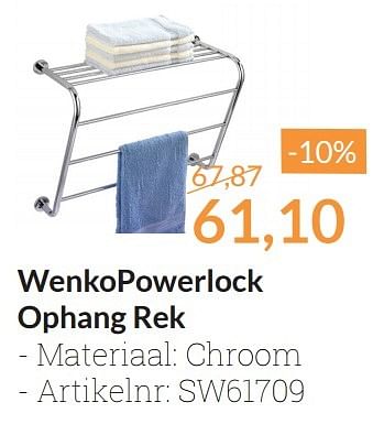 Aanbiedingen Wenko powerlock ophang rek - Wenko - Geldig van 01/05/2016 tot 31/05/2016 bij Sanitairwinkel
