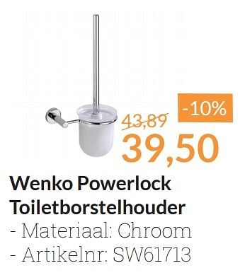 Aanbiedingen Wenko powerlock toiletborstelhouder - Wenko - Geldig van 01/05/2016 tot 31/05/2016 bij Sanitairwinkel