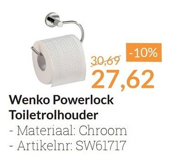 Aanbiedingen Wenko powerlock toiletrolhouder - Wenko - Geldig van 01/05/2016 tot 31/05/2016 bij Sanitairwinkel